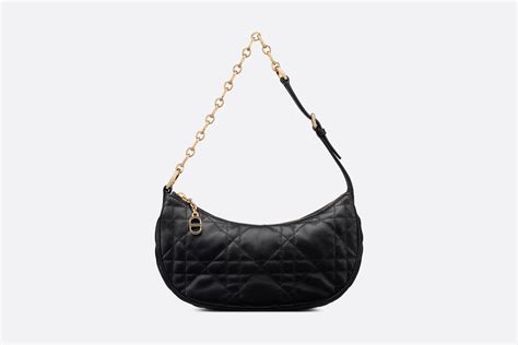 CD Lounge Bag Black Supple Macrocannage Lambskin 